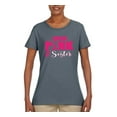 thumbnail image 2 of I Wear Pink for My Sisiter Survivor Awareness Womens Graphic T-Shirt, Charcoal, Large, 2 of 3