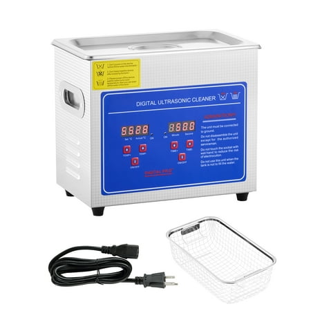 KFFKFF Expert Ultrasonic Cleaning Device, 2.85 L Ultrasonic Accessory Cleaning Tool with Digital Countdown & Warming Element, Stainless Steel Commercial Sonic Cleaning Equipment 40kHz