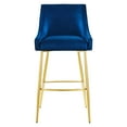 thumbnail image 5 of Bar Stool Chair Barstool, Blue Navy, Velvet, Modern Contemporary, Mid Century Bar Pub Cafe Bistro Hotel Lounge Dining Kitchen, 5 of 8