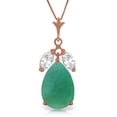 thumbnail image 4 of Galaxy Gold 14K Rose Gold White Topaz and Emerald Pendant Necklace - May Birthstone - Courage & Clarity - 16" to 24" - Fine Jewelry for Women, 4 of 5