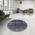 thumbnail image 3 of Ahgly Company Indoor Rectangle Mid-Century Modern Charcoal Blue Oriental Area Rugs, 3' x 5', 3 of 6