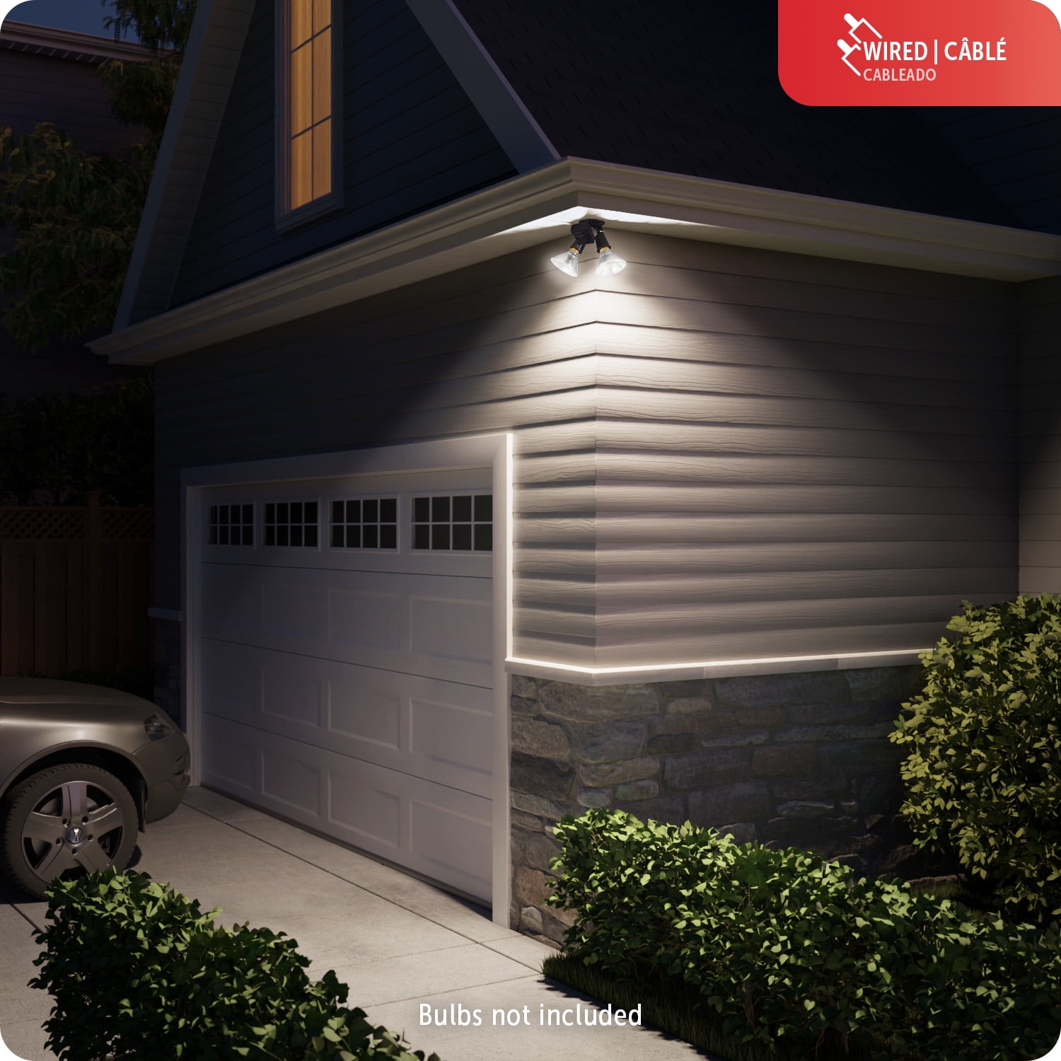 Globe Electric 240 W Twin Head Bronze Hardwired Motion Sensor Security Flood Light
