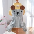 thumbnail image 3 of sunsanly Pet Dress Round Neck Soft Comfortable Cartoon Bear Ears Decor Pet Plaid Dress Cat Dog Jumpsuit Daily Wear, 3 of 7