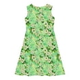 thumbnail image 5 of Spazoro Little & Big Girls A-Line Dress, Floral Print Crew Neck 2025 New Style Sleeveless Summer Dresses for Child Girls Green Size 11 T, 5 of 7