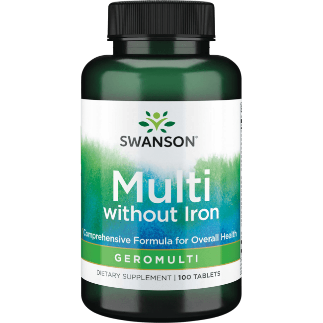 Swanson Geromulti Without Iron (Multivitamin for Seniors) 100 Tablets