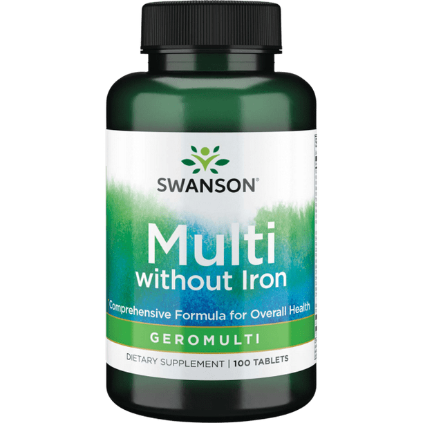 Swanson Geromulti Without Iron (Multivitamin for Seniors) 100 Tablets