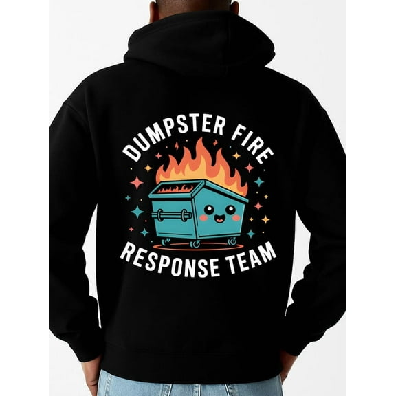 Dumpster Fire Team sweatshirt men's machine washable black Fabric for Casual & Athletic Wear, Hoodie, Everyday Comfort christian Basic Unisex Shirt Cotton tshirts