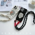 thumbnail image 2 of Crossbody Lanyard Wave Mirror Phone Case for IPhone 15 Pro Max 14 13 12 11 X XR 6 7 8 Plus Braided Rope Protective Cover Fashion, 2 of 6