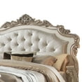 thumbnail image 2 of Benjara BM214930 Tufted Queen Size Bed with Crown Shape Headboard & Footboard, Beige, 2 of 5