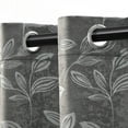 thumbnail image 2 of Leaves Blackout Curtain Panels, 42" x 96", Nickel Black by Blue Nile Mills, 2 of 7