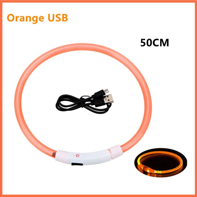 Collar luminoso recargable por USB para perros pequeños y grandes, Collar de seguridad para mascotas con luz nocturna y Led brillante ajustable