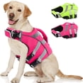 thumbnail image 1 of Chaleco salvavidas para perros Kuoser para nadar, color rosa XXL, 1 of 7