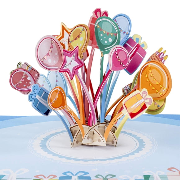 Paper Love Balloons Explosion Pop Up Birthday Card, 3D Popup Greeting Cards, for Birthday, Celebration, Party, Baby Shower, It’s a Boy, All Occasion