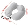 thumbnail image 3 of COFEST Portable U-shaped Pillow, Inflatable Headrest Neck Pillow, Airplane Travel Neck Pillow, Pressable Inflatable Double Hump U-shaped Pillow Gray, 3 of 4
