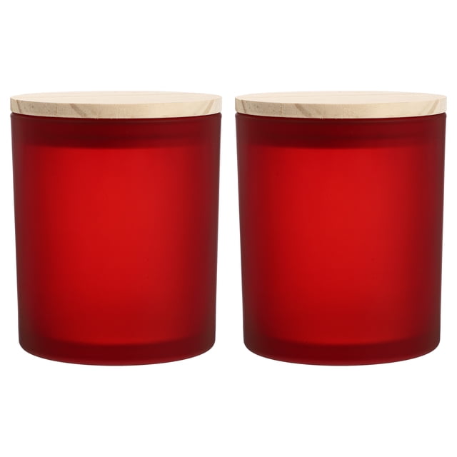 Shisuyan Conteneur en Verre Style Simple Pin Rouge Foncé 2ensemble 3.7X3.0X3.0In