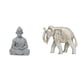 thumbnail image 1 of Estatua de , Buda mono, escultura de madera tallada a mano, figura coleccionable en miniatura, recuerdo rústico de animal para patio de hotel, 1 of 8