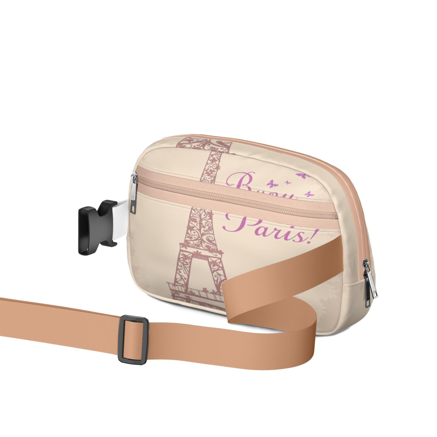Cross Body Bag for Men&Women Waist Bag & Hip Bum Bag with Adjustable Strap for Casual Running Hiking Cycling Paris Sporty Waist Pack