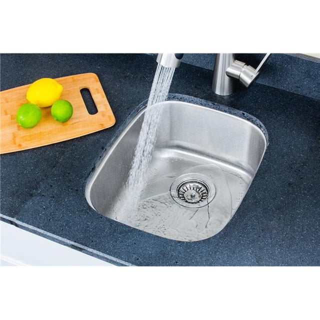 Évier de Bar en Acier Inoxydable 15 Po. 18 Gauge sous-Mount Bol Simple