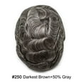 thumbnail image 5 of LYRICAL HAIR Toupee for Men French Lace Hairpiece Indian Human Hair System Replacement Lace with PU Mens Toupee Human Hair Black Brown Blonde Gray Hair #250 Darkest Brown with 50% Gray-100% Density, 5 of 6