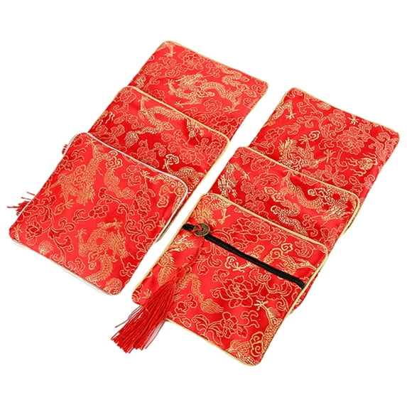 Visland 5PCS Jewelry Purse Pouch Gift Bags Chinese Silk Style Brocade Embroidered Bag