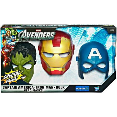 Marvel The Avengers Iron Man, Captain American and Hulk Hero Masks