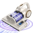 thumbnail image 1 of FEPPO - Aspiradora de colchón para cama de 16 Kpa con luz UV-C de 253,7 nm, calor de 150 °F, filtro HEPA y ultrasónico, aspiradoras de mano versátiles para cama, sofá, cuna (cable, 500 W), 1 of 5