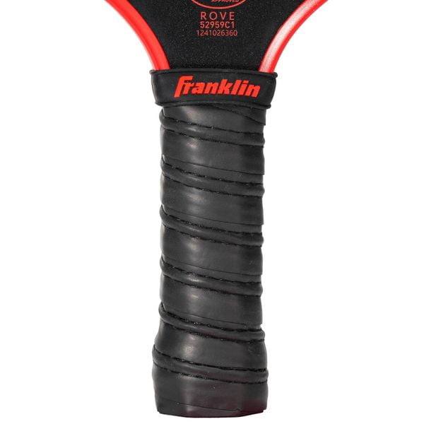 Franklin Sports 15.7'' Rove Traditional Pickleball Paddle - Black/Red/Orange: Fiberglass Construction, 4" Grip