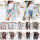 thumbnail image 3 of Mujeres sueltas gasa kimono estampado floral media manga abierto frente borlas cárdigan verano playa Abanopi Azul, 3 of 7