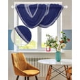 thumbnail image 3 of Navy Blue Geometric Waterfall Valances for Windows, White Greek Key Design Abstract Modern Art Sheer Valance Curtains, Rod Pocket Elegant Swag Valances for Living Room Bedroom, 47.2"x38.5", 2 Panel, 3 of 8