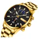 thumbnail image 1 of Relojes de cuarzo impermeables Nibosi 2501 para hombre, color de fondo dorado/negro, 1 of 8