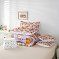 thumbnail image 5 of Homewish Girly Purple Cartoon Bedding Comforter Set 7pcs for Kids, Cute Capibara Lover King Bedding Sets, Kawaii Animal Lover Reversible Bed Sheets, Lightweight Room Decor, 5 of 7