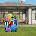 thumbnail image 3 of JOOCAR Linen Garden Flag with Colorful Birds and Flowers for Spring Summer Home Outdoor Garden Yard Door Decor 12x18 inch, 3 of 5