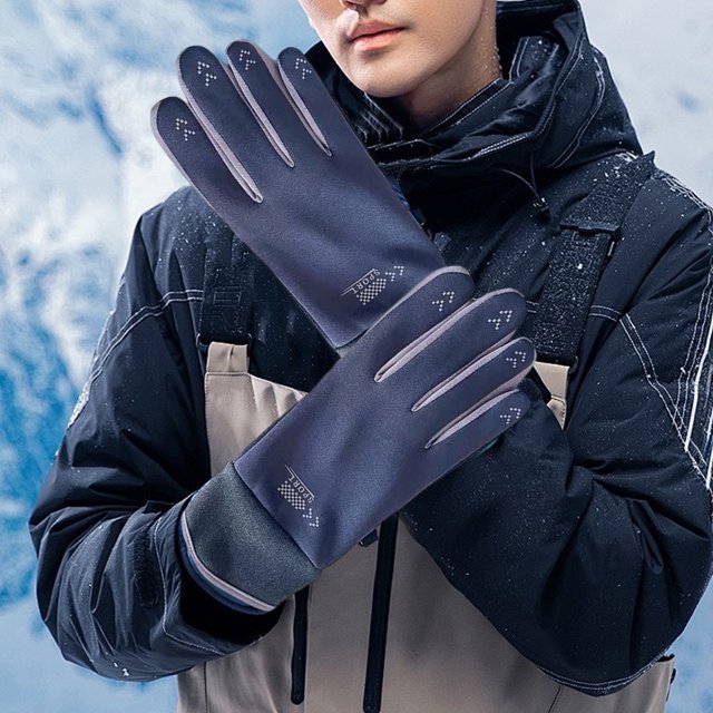 Guantes de poliéster, juegos de colchas y cubrecamas, invierno y otoño, forro polar grueso, cálido, unisex, para deportes al aire libre, resistentes al frío, pantalla táctil, guantes térmicos para con
