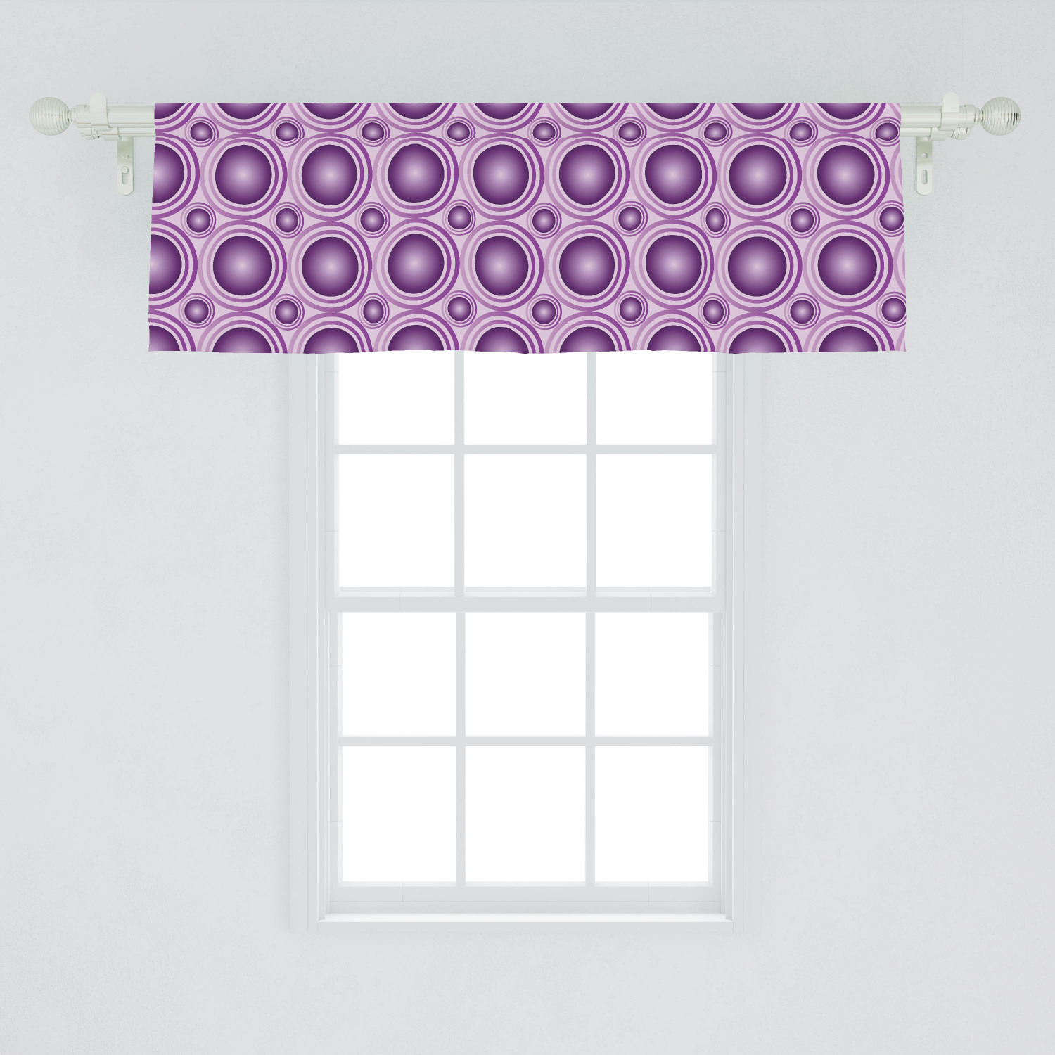 Mauve Window Valance, Gradient and Geometric Circular Pattern with