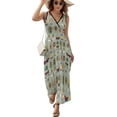 thumbnail image 2 of Watercolour Bugs Pattern Dress Fashion Boho Beach Long Dresses Female Party Printed Maxi Dress, 2 of 9