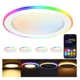 thumbnail image 1 of CLOUDY BAY [4 Pack] 6 Inch RGB Smart Recessed Lighting with Gradient Accent Light and Night Light,2700K~6500K,15W Recessed Lights Ultra-Thin Downlight Compatible wit, 1 of 8