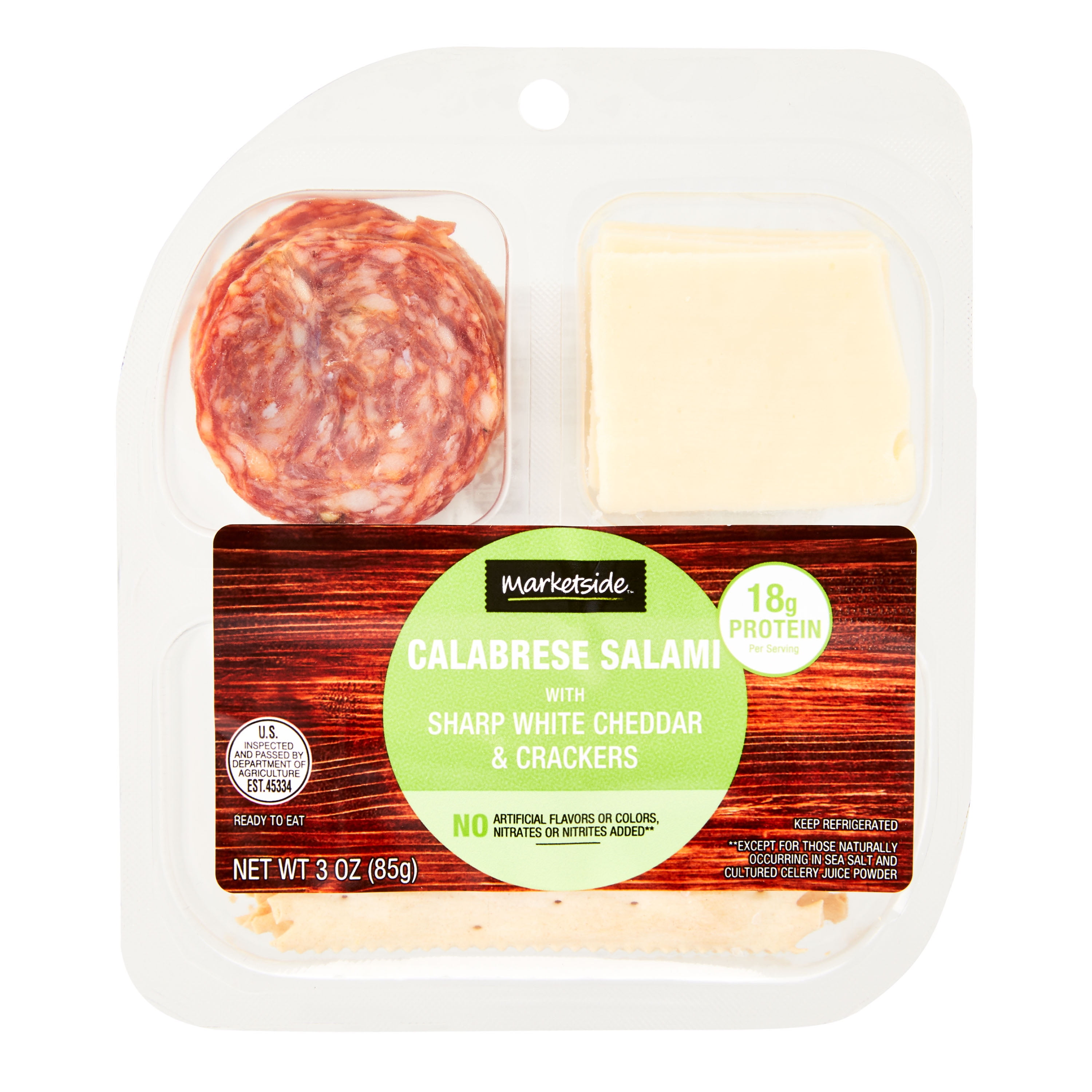 Marketside Calabrese Salami with Sharp White Cheddar & Crackers, 3 oz
