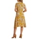 thumbnail image 3 of INSPIRE CHIC Women's Midi Wrap Fit and Flare Summer Tropical Floral Dress Yellow L, 3 of 6