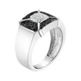 thumbnail image 4 of .925 Sterling Silver 3/8 Cttw Composite Enhanced Black and White Diamond Men's Band Ring (H-I, I2-I3) - Size 10, 4 of 7