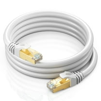 Cat 7 Ethernet Cable 2 ft - High-Speed Cat7 Internet & Network LAN Patch Cables, RJ45 Connectors - Perfect for Gaming, Streaming, and More (White)