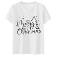 thumbnail image 2 of Christmas Shirts for Women Short Sleeve Crewneck Casual Merry Christmas Graphic T Shirts Xmas Holiday Tops, 2 of 3