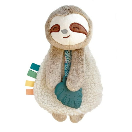 UPC: 0810434034317 | Itzy Ritzy – Itzy Lovey Including Teether Textured Ribbons & Dangle Arms Features Crinkle Sound Sherpa Fabric and Minky Plush Sloth