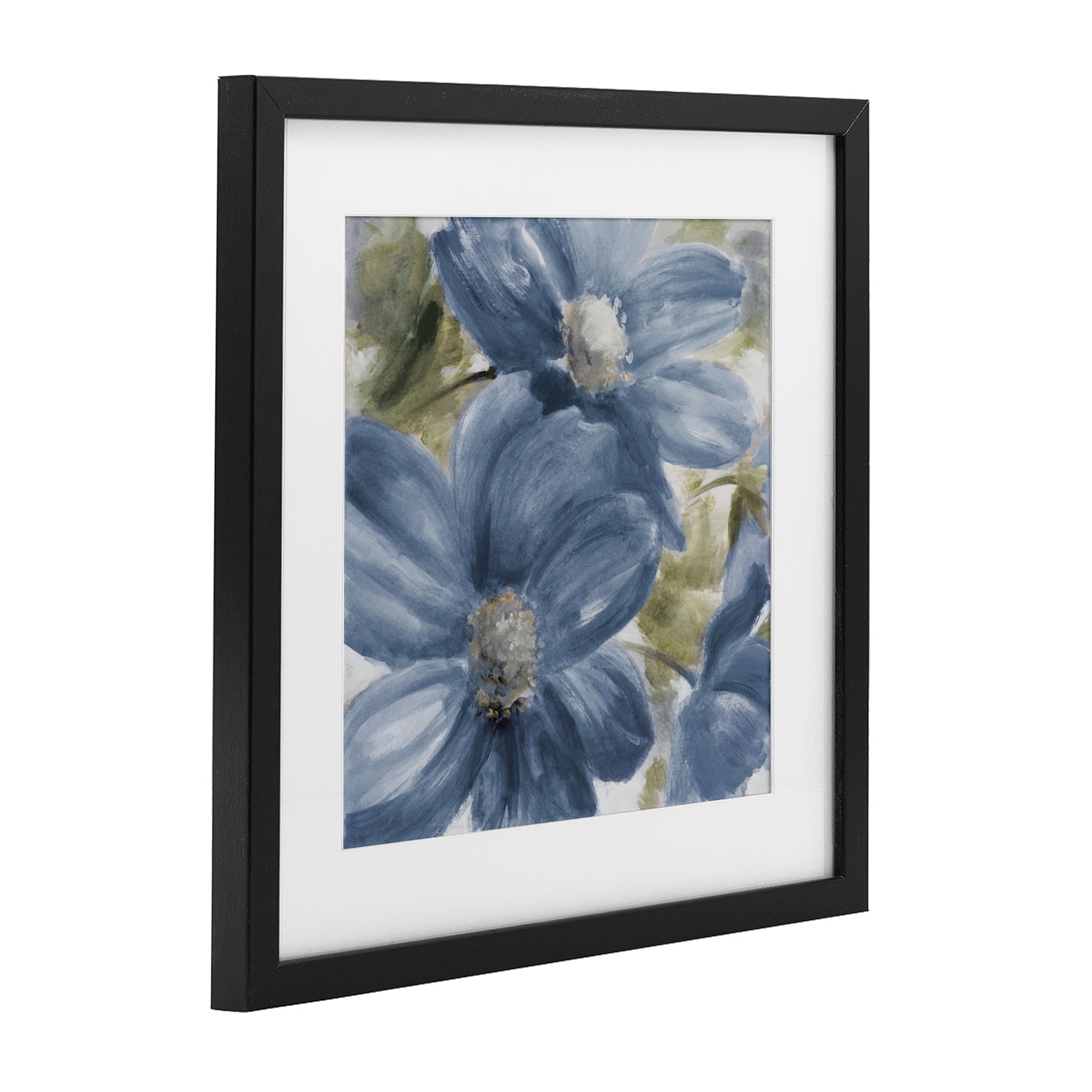 Stupell Industries Walk In Beauty Blue Flowers Black Framed Print Under Glass, design by Lanie Loreth