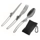 thumbnail image 1 of EchoBliss Juego De Utensilios De Cubiertos De Tenedor De Cura De Camping Plegable De Acero Inoxidable Con Bolsa, 1 of 7
