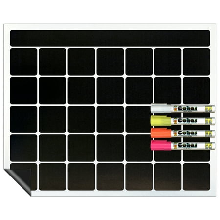 

Cohas Magnetic Backed 1 Month Calendar Blackboard Surface Assorted Markers Small
