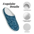 thumbnail image 5 of Lsque Blue Glitter Pattern Womens Comfort Cotton on Scuff With Memory Foam and Anti-skid Sole Slipper-39/40, 5 of 7