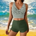 thumbnail image 4 of Ounisa Women's Striped Print Tankini Tank Tops and Tummy Control Shorts Bathing Suits, 4 of 6