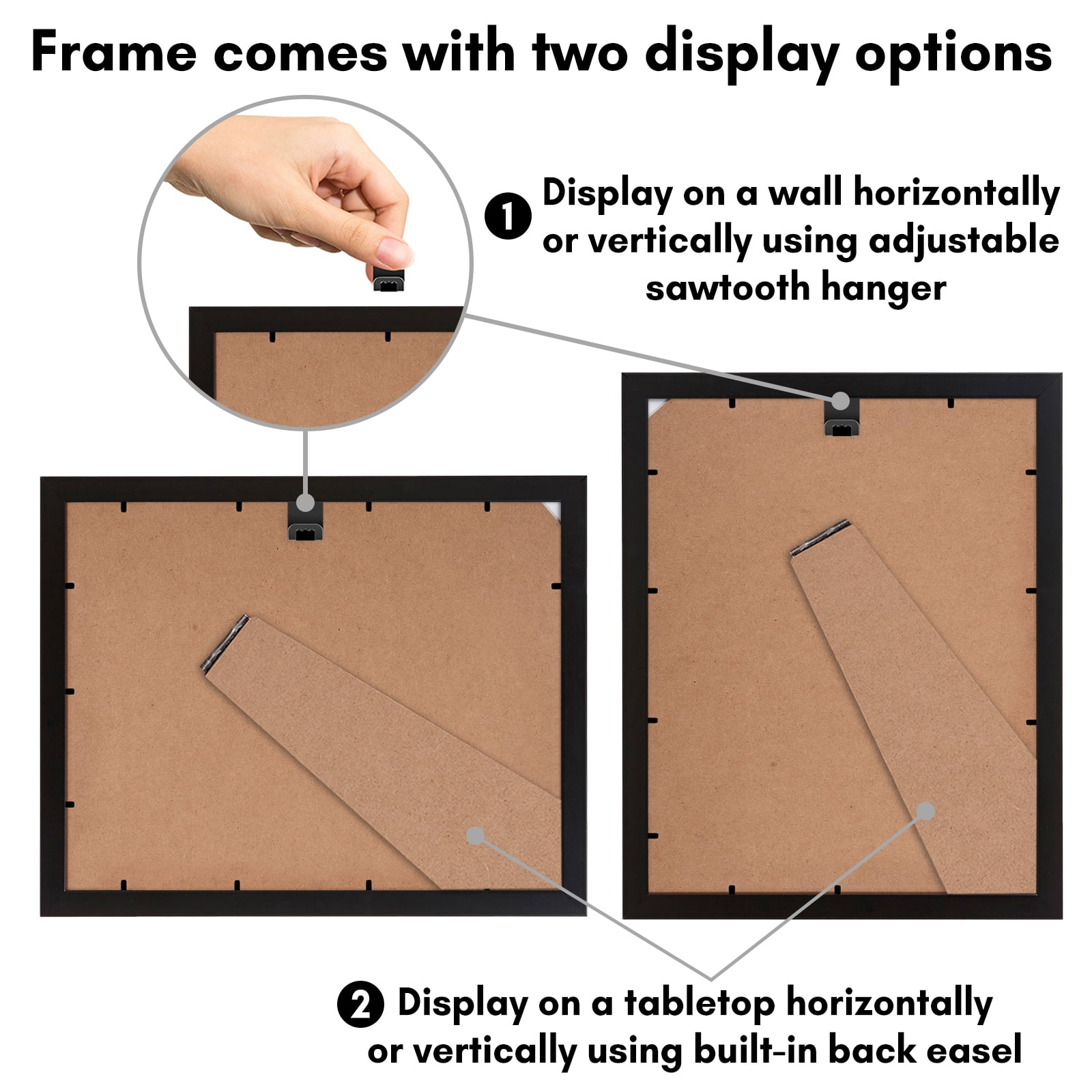 orivan ORIVAN 8x8 Picture Frame Wood Display Picture 4x4 with Mat