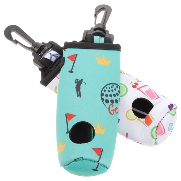 MasteelfCA 2Pcs Golfs Ball Bag Golfs Tee Bag Neoprene Bag Golfs Ball Holder Decorative Golfs Ball Waist Bag