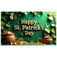 thumbnail image 1 of St Patricks Day Shamrock Design Celebration Festive Backdrop Banner Party Supplies Photography Props Event Decorations Wall Hanging Background, 1 of 4